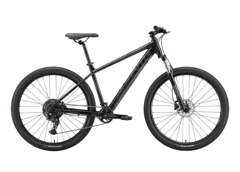 Mountain bike with a brand name on a white background
