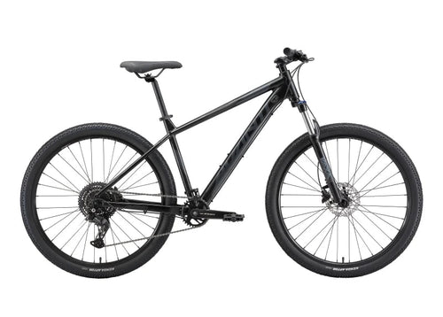 Mountain bike with a brand name on a white background