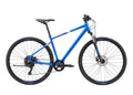 Blue bicycle on a white background